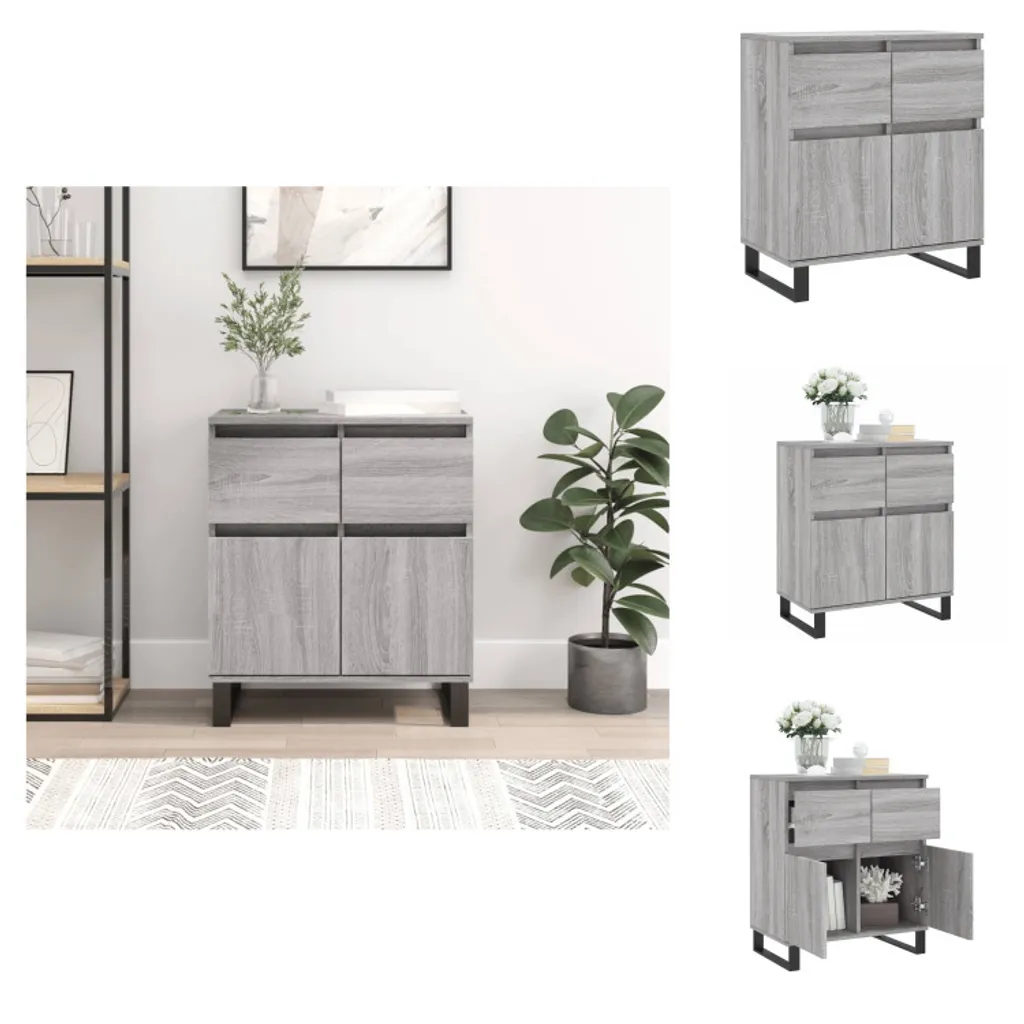 vidaXL Credenza Grigio Sonoma 60x35x70 cm Mobiletto Salvaspazio Moderno
