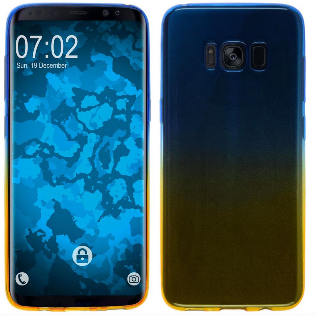 PhoneNatic Case kompatibel mit Samsung Galaxy S8 Plus - Design:02 Silikon Hülle Ombrè + flexible Folie