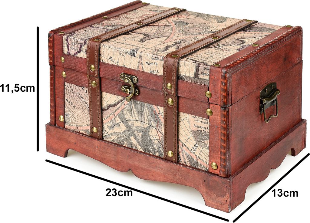SEVICO Schatztruhe Schatzkiste mit Schloss Holz Holzkiste Holztruhe Piraten Truhe Box verschiedene Größen Varianten F106