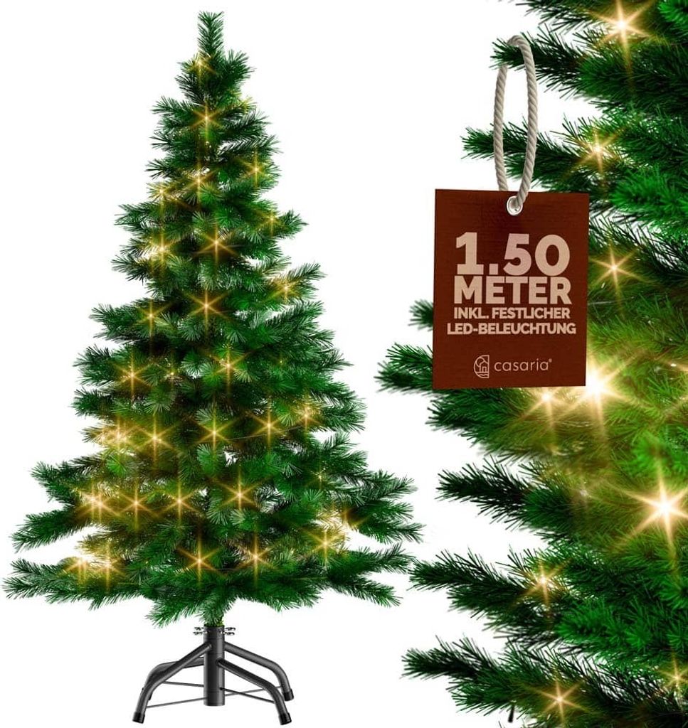 CASARIA® Weihnachtsbaum künstlich 150 cm Lichterkette 100 Produktbild 