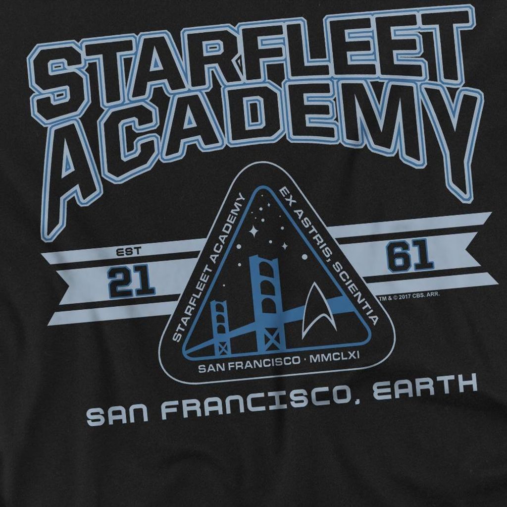 Star Trek - "Starfleet Academy Earth" T-Shirt für Herren/Damen Uni TV10373 (M) (Schwarz)