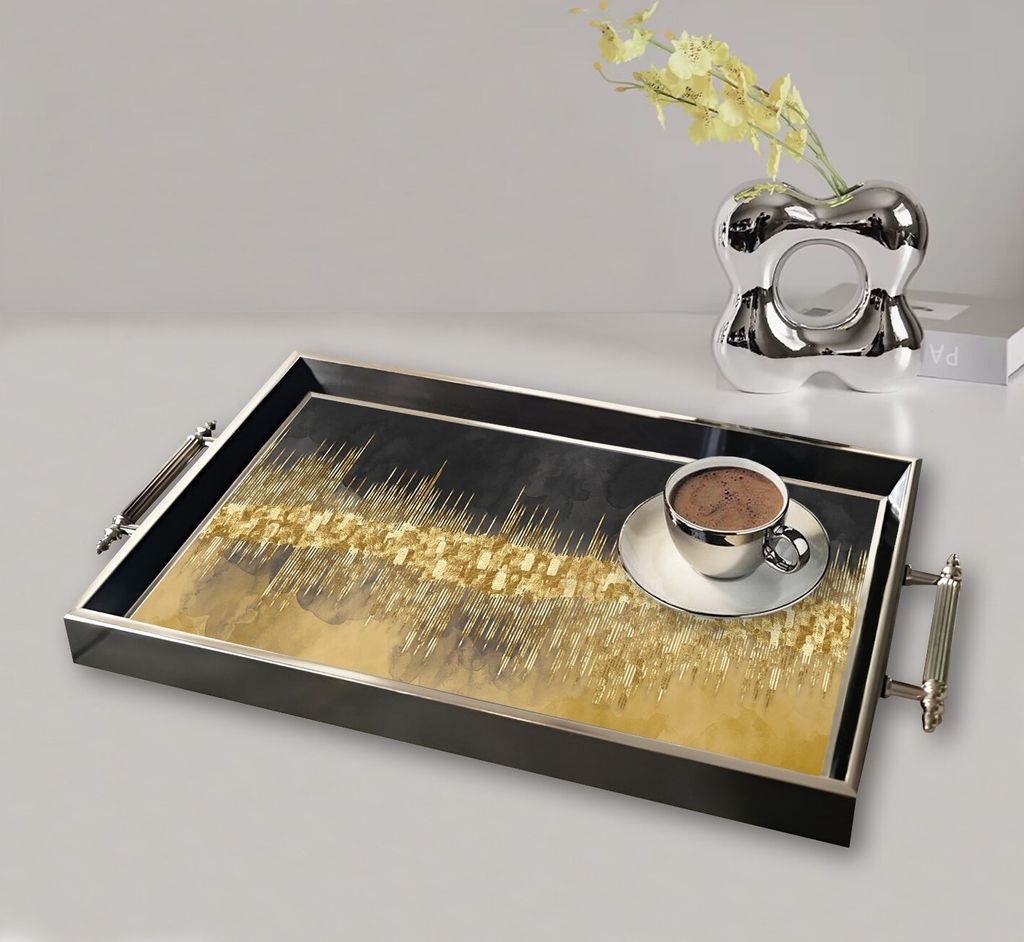 Evila Originals, TPG9828, Tablett, Mehrfarbig, 100 % GLAS, 50 x 29 x 3,5 cm