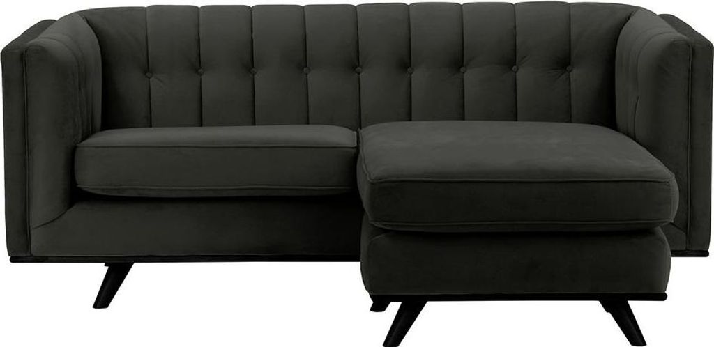 Ecksofa Vicenza beidseitig montierbar-Velluto 20-black