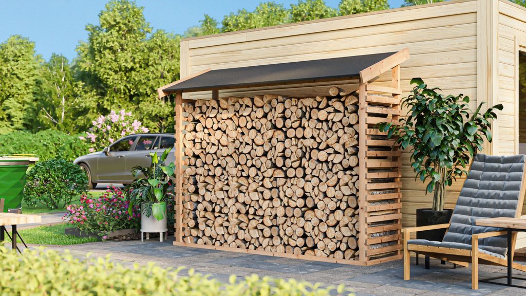 Karibu Holztechnik Kaminholzunterstand XL, nordische Fichte Produktbild 