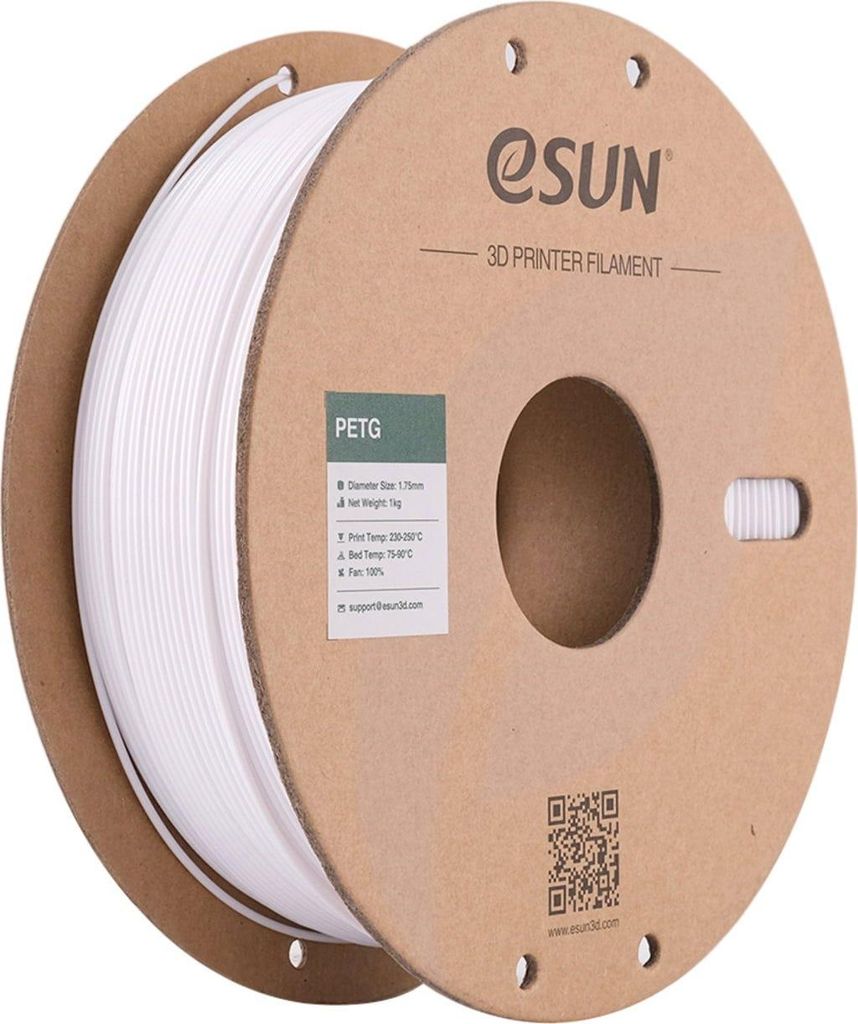 filament eSun, PETG, 1.75mm, 1kg, blanc pur, pour presque Image du produit 