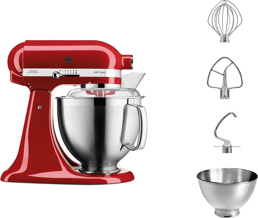 KitchenAid 5KSM185PSEER, mikser stojący, czerwony, Zdjęcie produktu 