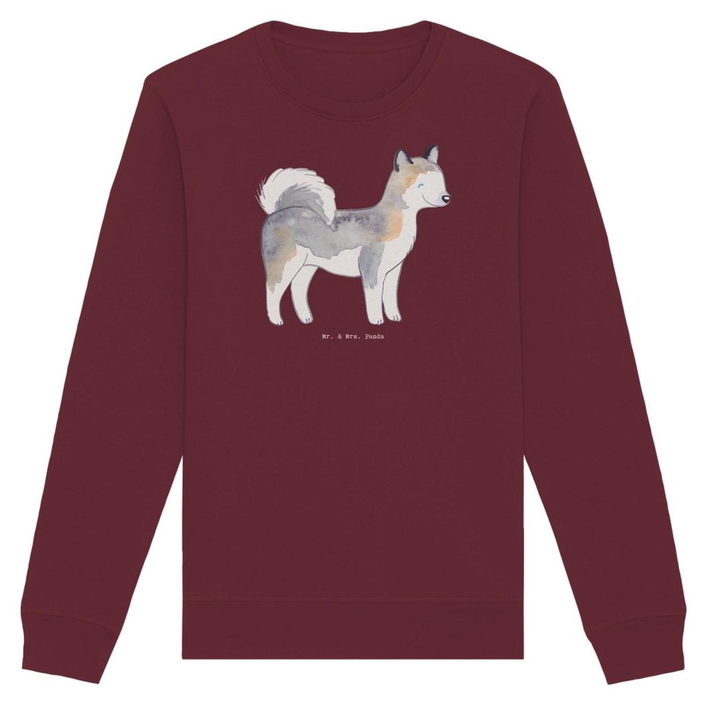 Mr. & Mrs. Panda Bio Pullover Siberian Husky Moment Größe XS - Burgundy - Geschenk, Baumwoll, Pulli, Nachhaltiger, Sweater, Sweatshirt