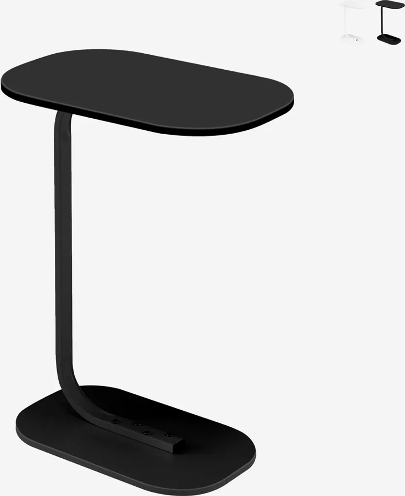 Table d'appoint salon Kavet noir et blanc - Finition laquée chic - 6