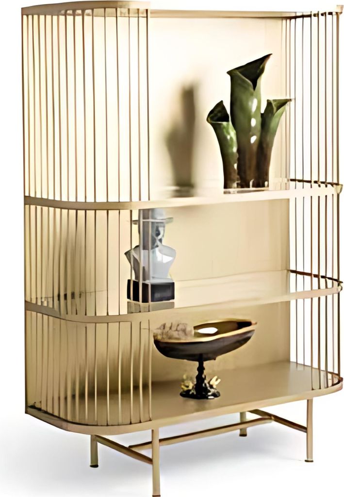 Moderne Vitrine Präsentation Aufbewahrung Abgerundetes Regal