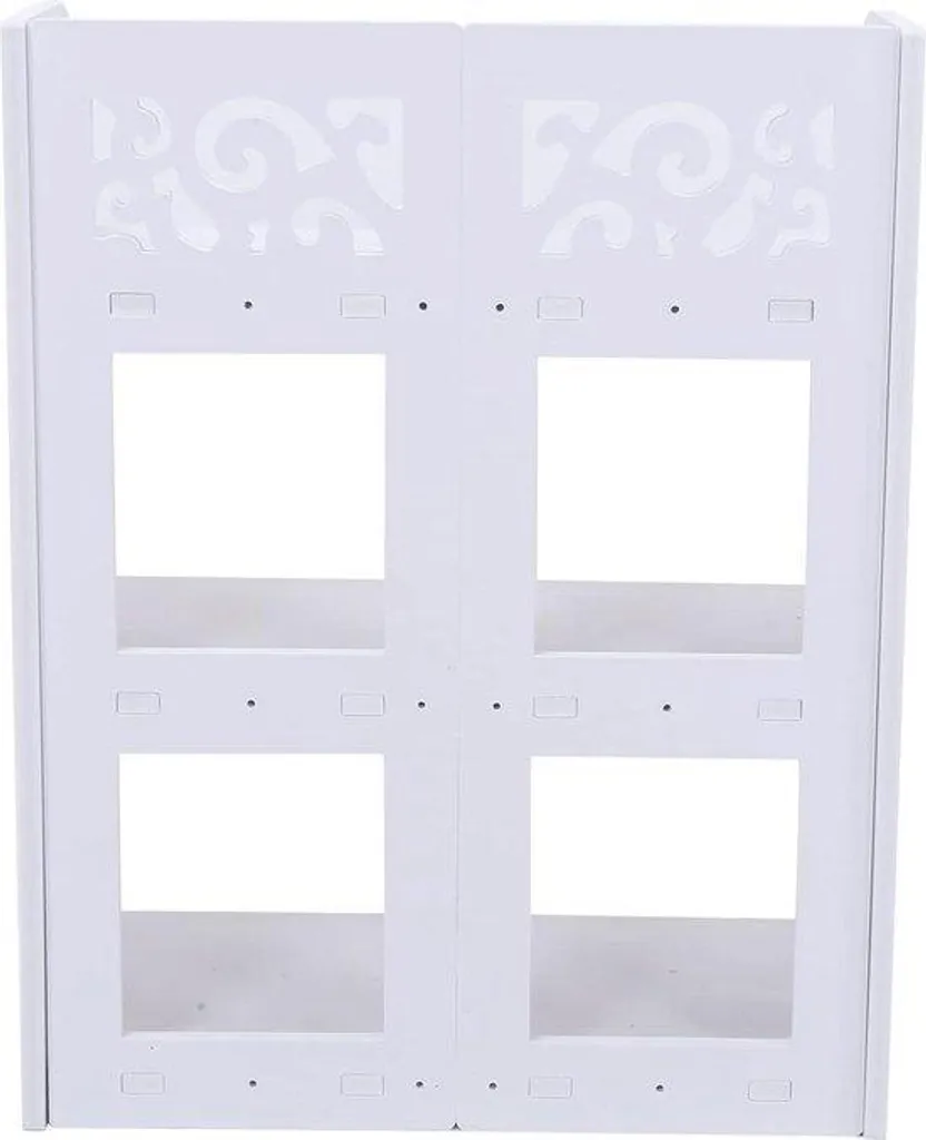 Étagère à chaussures 3 étages à surface lisse pour salon moderne blanc