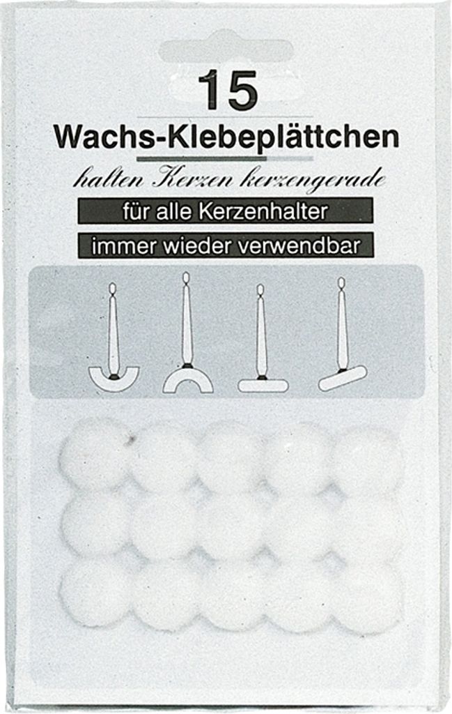 15 samoprzylepnych krążków woskowych Ø 15 mm białych Zdjęcie produktu 