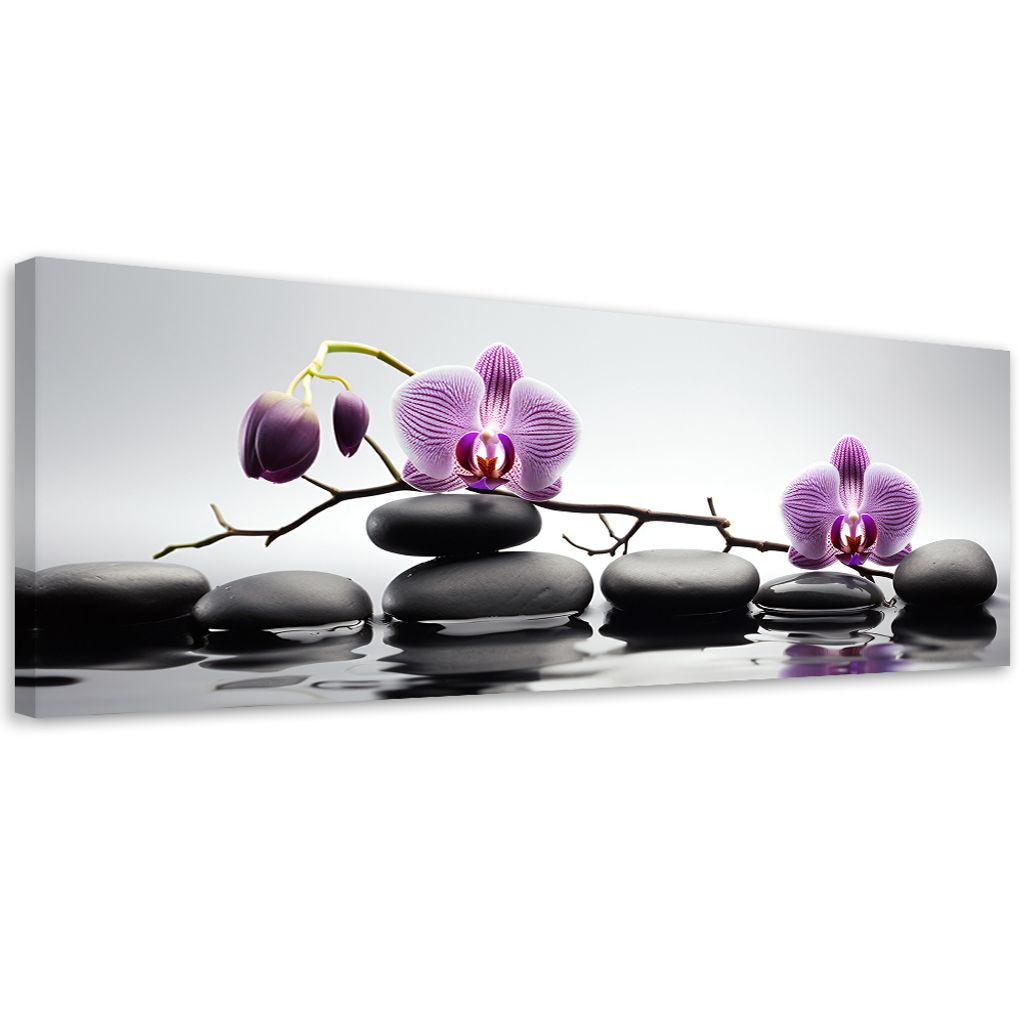 Leinwandbild Zen-Spa-Orchidee 120x40 Feeby Rosa bild für die wand bereit zum aufhängen