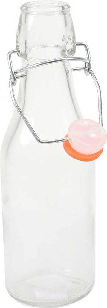 Bügelflasche 250ml H20cm Ø6cm Glas Flasche Dekoflasche Bügelverschluß Glasflasche