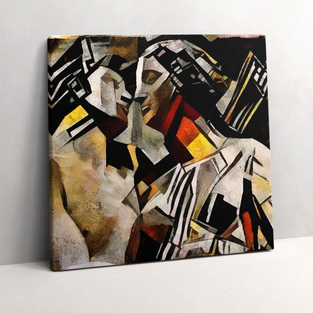 Baroque times - stained glass art – Leinwandbild Wandbild – 60x60 cm – Leinwandbilder – Wandbilder – Schlafzimmer – Flur