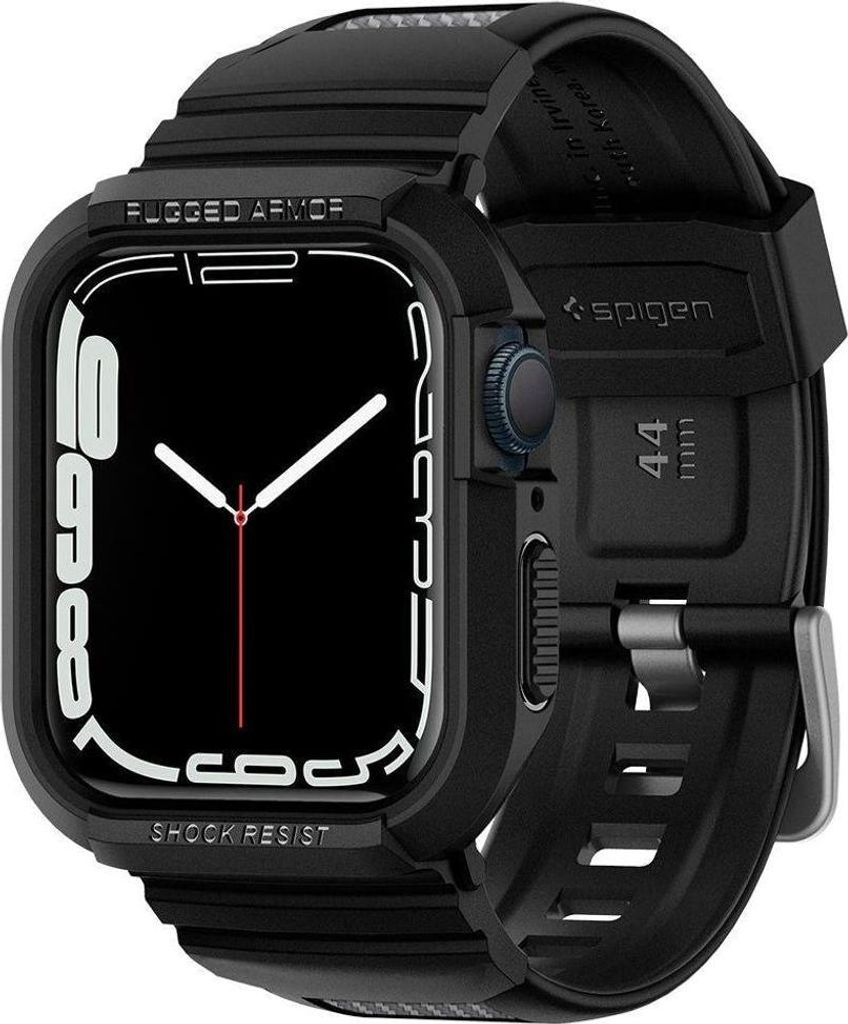 Spigen 062CS25324, Hülle, Smartwatch, Schwarz, Apple, Apple Watch Series 4 (44mm), Thermoplastische Polyurethane (TPU)