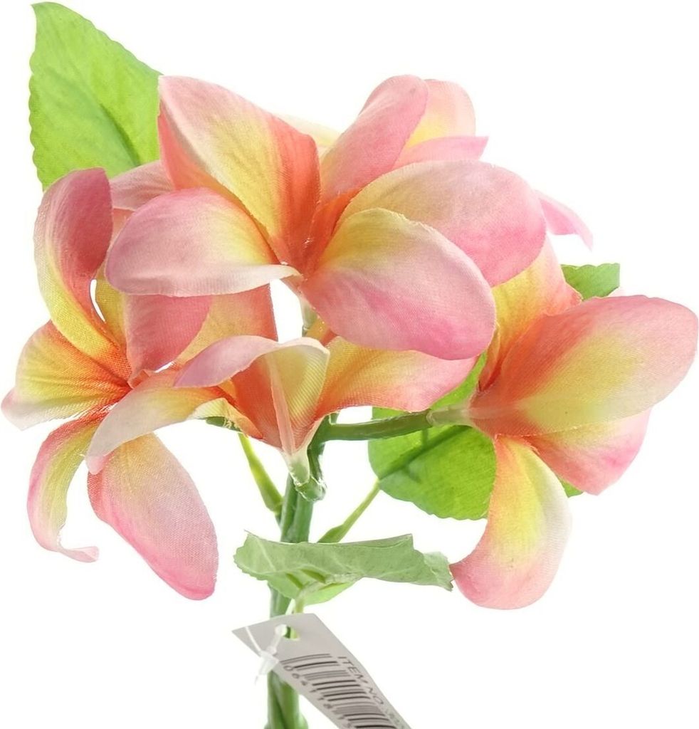 GASPER Frangipani - Plumeria Rosa & Gelb 32 cm - Kunstblumen