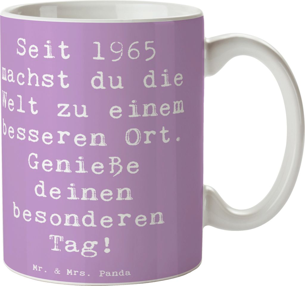 Mr. & Mrs. Panda Kaffeetasse Spruch 1965 Geburtstag Freude - Lavendeltraum - Geschenk, Happy Birthday, Geschenke, Alter, Teetasse, Geburtstagsgesch...