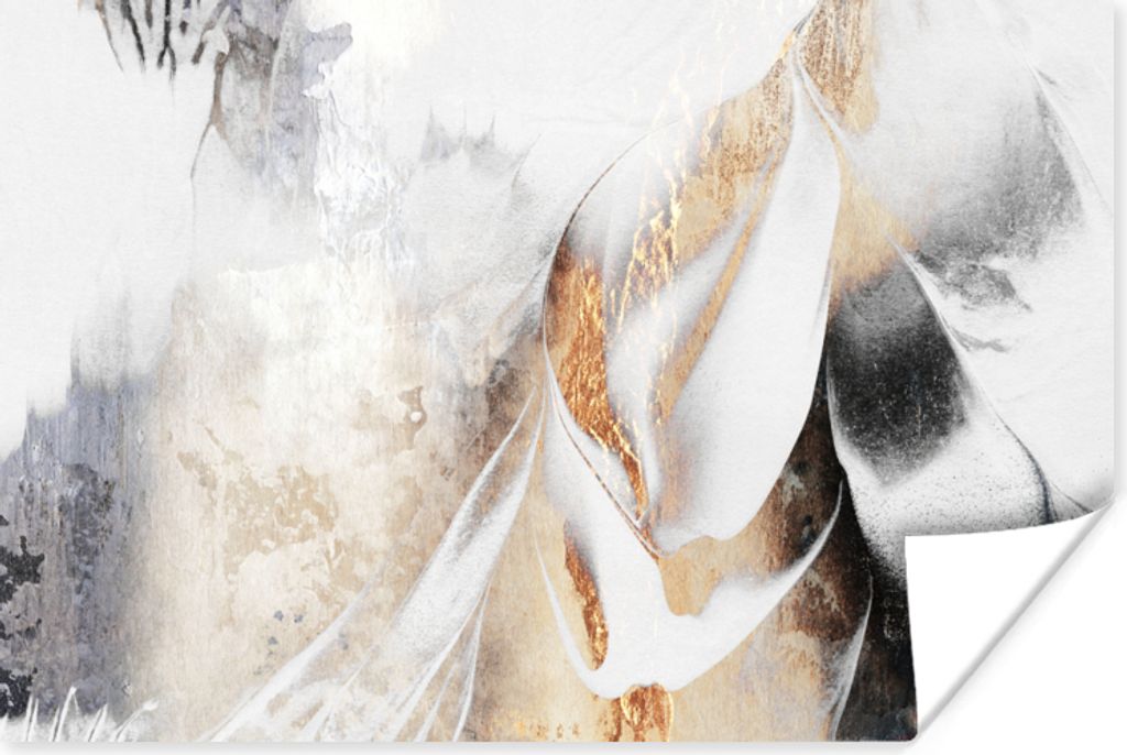 MuchoWow Poster Abstrakt - Gold - Design - Luxe 30x20 cm - Plakate - Print