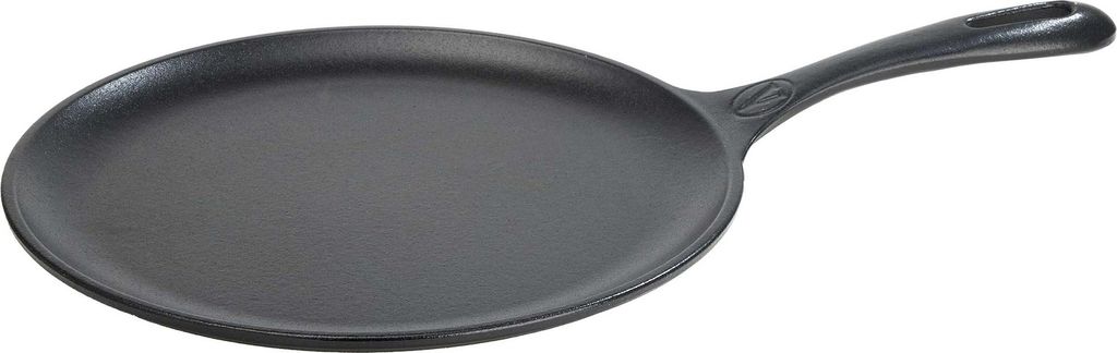 Victoria 34504 Grillplatte Emaillierte Gusseisen Comal Pizza-Pfanne 26cm Induktion, Feuer Grill Schwarz