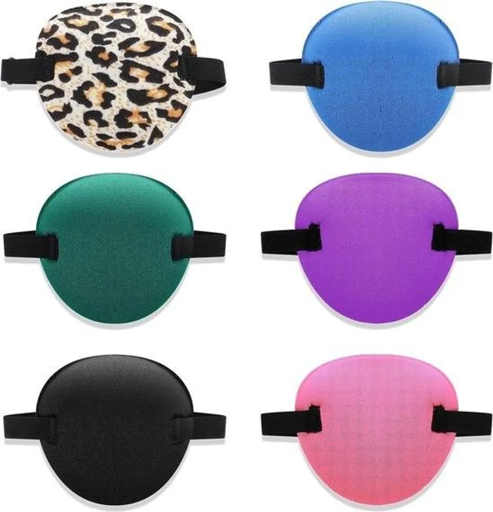 Pansement Oculaire sans Adhésif pour Yeux Sensibles - Lot de 6 Noir