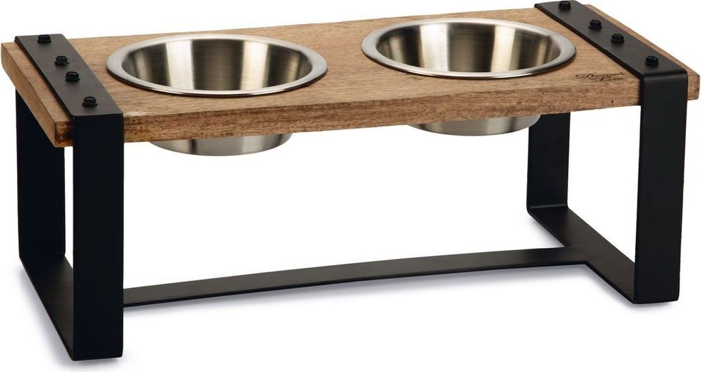 Designed by Lotte Dinerset Karinto Hundenapf Set Holz/Metal Produktbild 