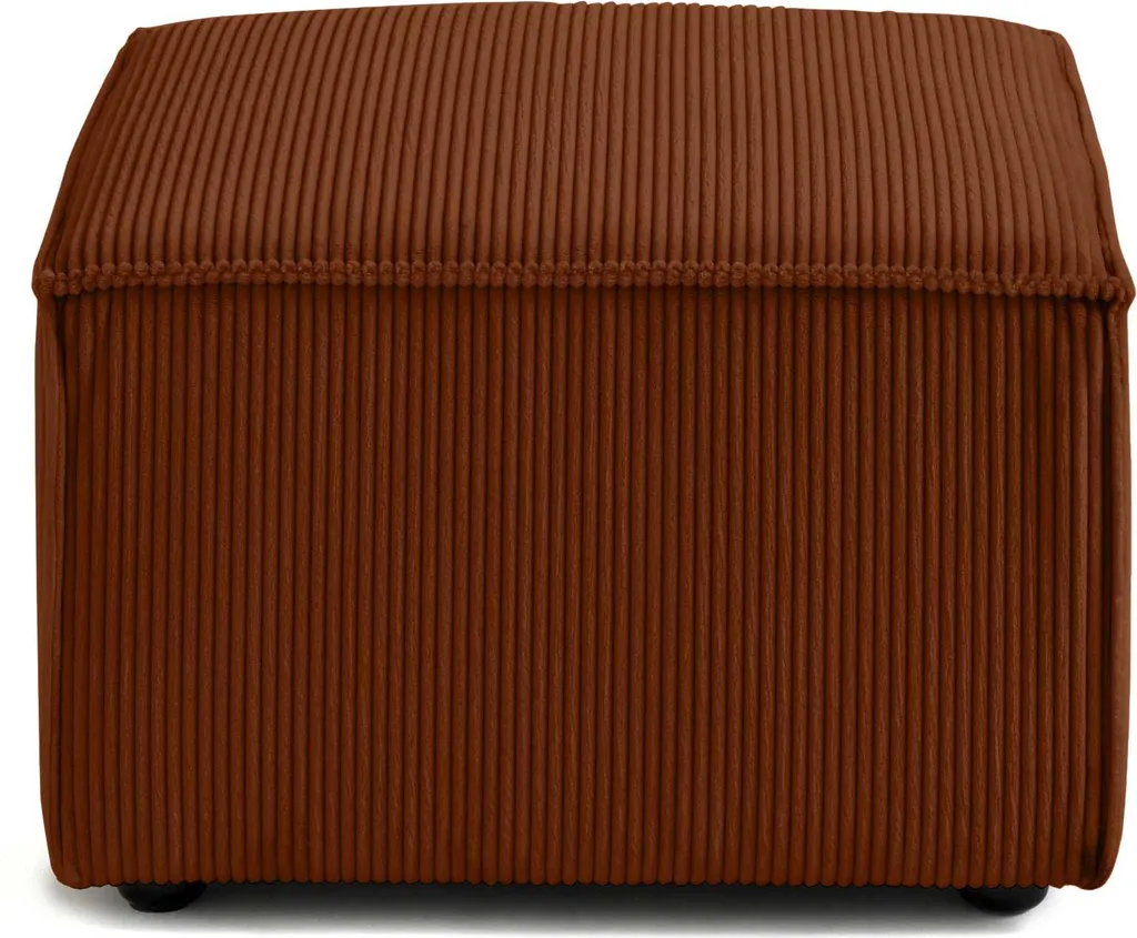 Pouf en velours côtelé Arty Terracotta - Siège d'appoint chic et doux