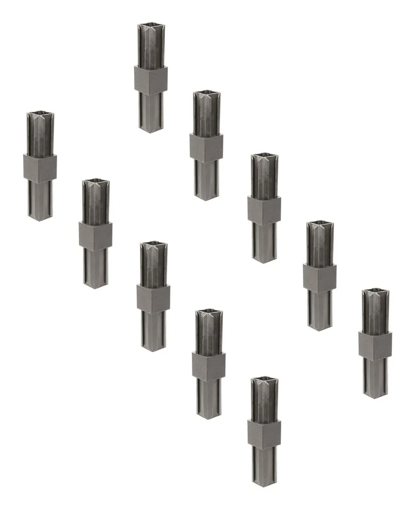 Alberts 859909 Raccord de Tube Carré XD Droit Noir 30x30 mm - Lot de 10