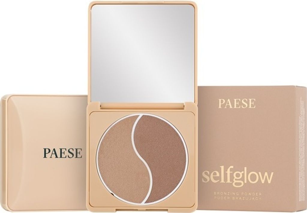 Paese Self Glow Prasowany puder brązujący Medium, 6 g