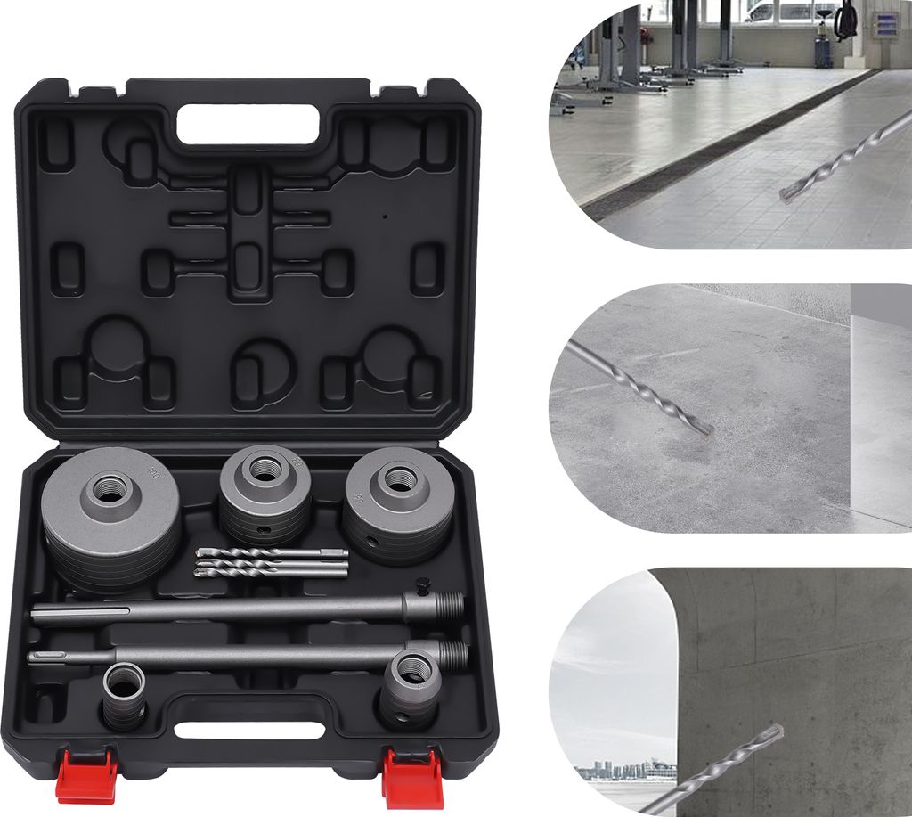 Dosenbohrer Set 9 Teiliges Bohrkronen Lochsäge Lochbohrer Kernbohrer SDS Plus 30-100 mm