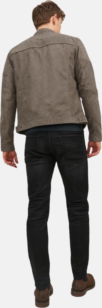Jack & Jones 12147218_2018_764103_XXL, Motorradjacke, Uni, Erwachsener, Reißverschluss, Polyester, Wildleder, Braun