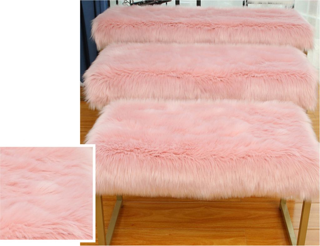 Exquisites Arbeitskunst Türmat breite Anwendung Polyester Kunstpelz Schafskin Einfacher Bereich Teppich für Zuhause-Rosa ,Größen:40*40cm