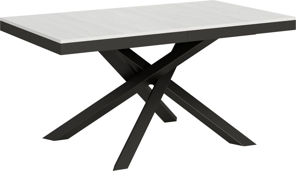 ITAMOBY - Ausziehtisch 160/420x90 cm Volantis Evolution Esche weiß Gestell und Füße Anthrazit