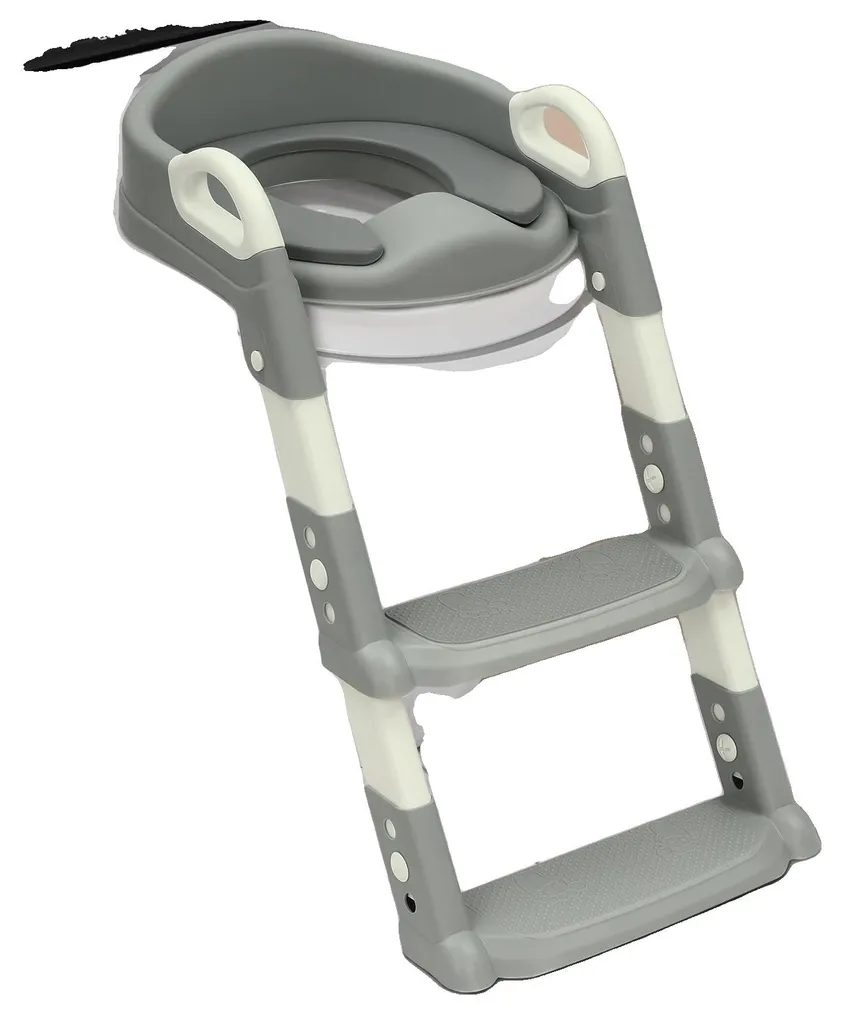 Tabouret d'apprentissage de la propreté réglable et antidérapant gris