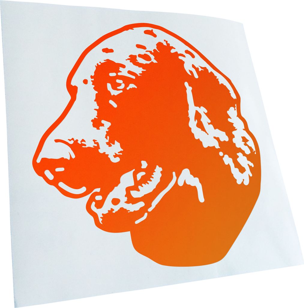 Kiwistar - Autoaufkleber - Curly coated retriever Hund - Neonorange - 60x55cm - Aufkleber für Auto, Laptop, Fahrrad, LKW, Motorrad mehrfarbig JDM ...