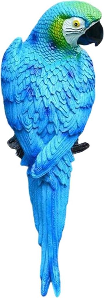 Hängende Papageienstatue, 31 cm (12,2 Zoll), superrealistische Wandskulptur aus Kunstharz für Terrasse, Garten, Baum, Innenbereich und als Dekora...