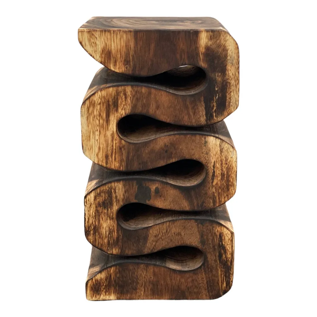 Tabouret à fleurs en bois massif - Tablette décorative suar sculpté