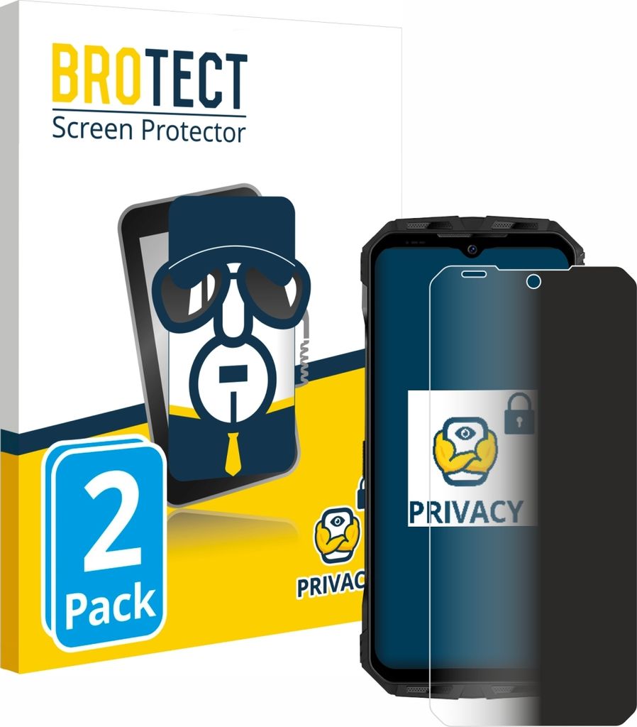 2x BROTECT Sichtschutzfolie für Doogee V Max S Anti-Spy Privacy Sichtschutz Blickschutz Folie Blaulicht-Schutz