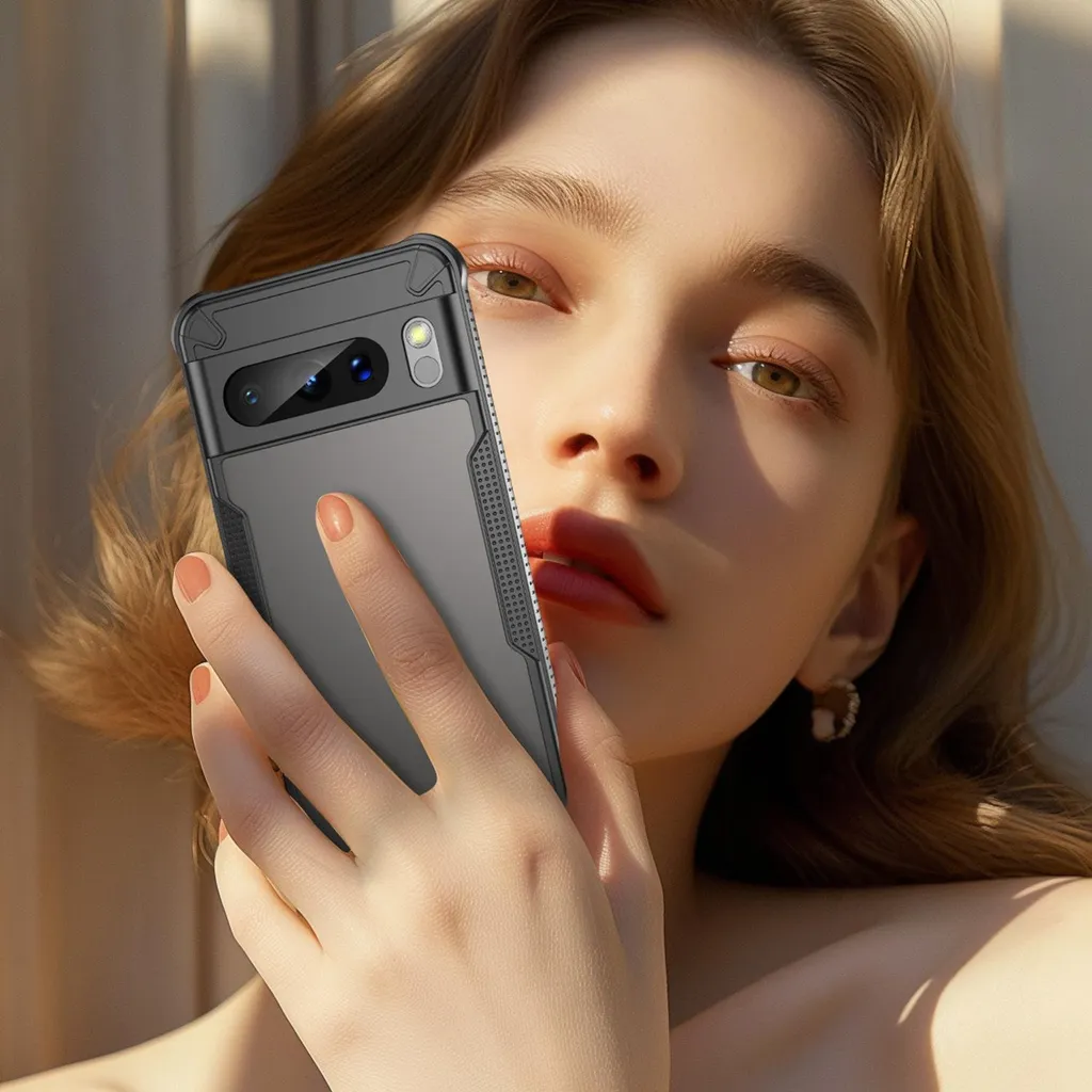 Cover Google Pixel 8 Pro Phonesta - Protezione Semi-Trasparente Nero - 3