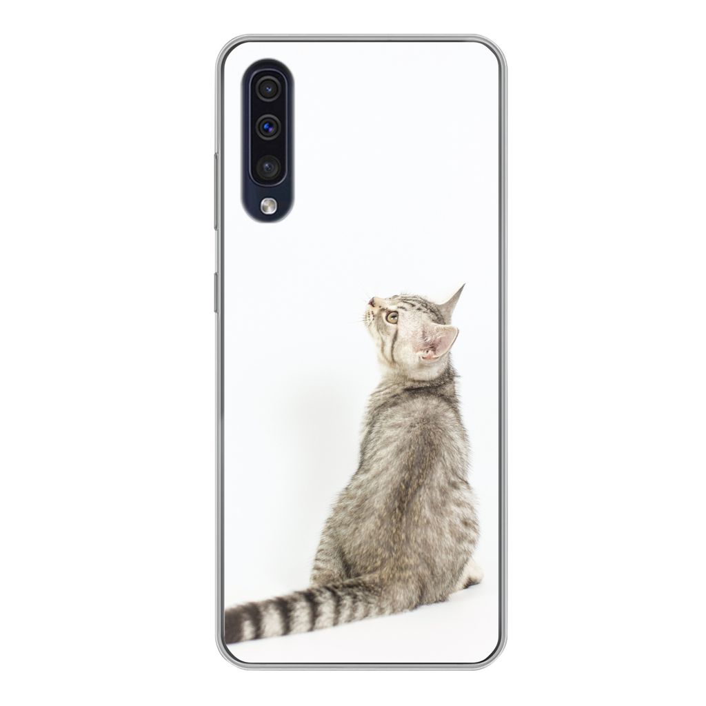 MuchoWow Handyhülle Schutzhülle Hülle für Samsung Galaxy A50 Katze - Haustiere - Fell Silikon Softcase Handy Hülle - Mobiltelefonhülle