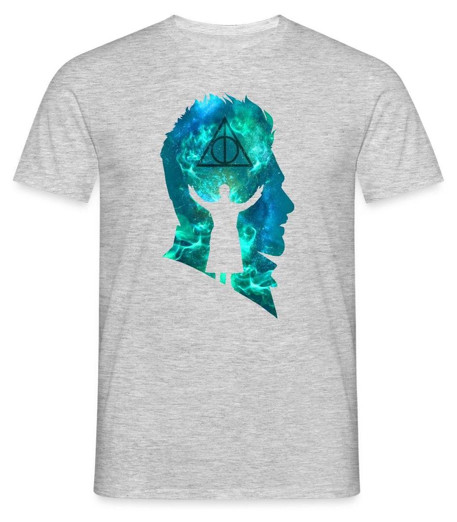 Spreadshirt Phantastische Tierwesen Gellert Grindelwald Männer T-Shirt, 4XL, Grau meliert