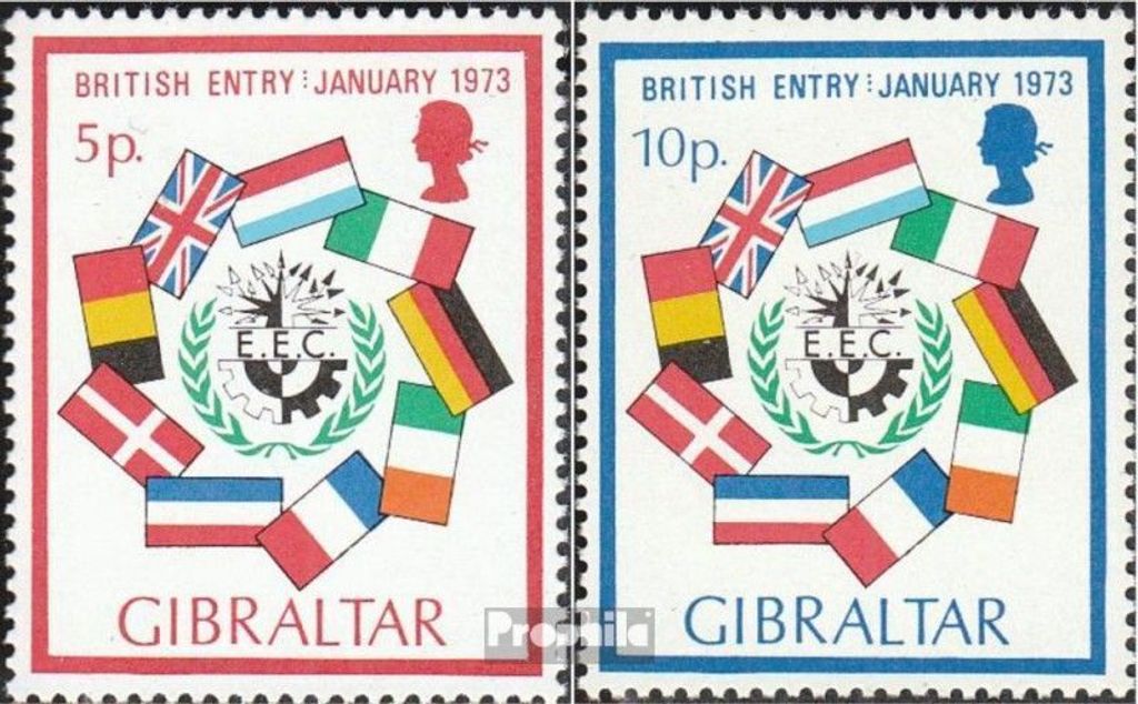 Briefmarken Gibraltar 1973 Mi 297-298 (kompl.Ausg.) postfrisch EU