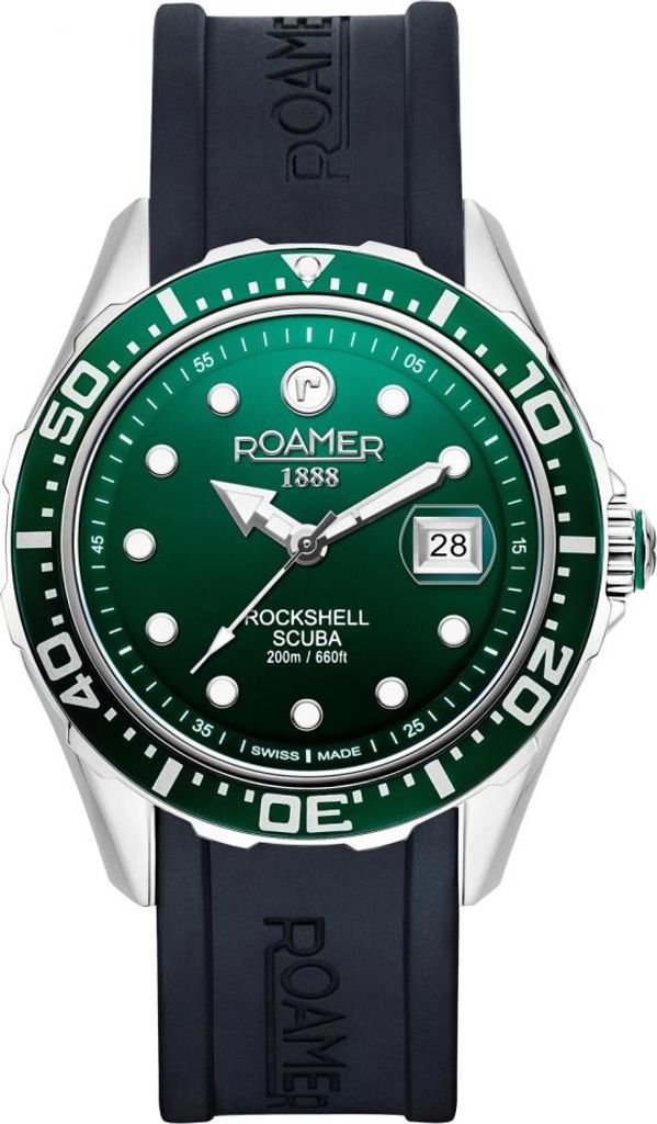 Herrenuhr ROAMER 867833 41 75 02, grün, sportlich, zum Tauchen.