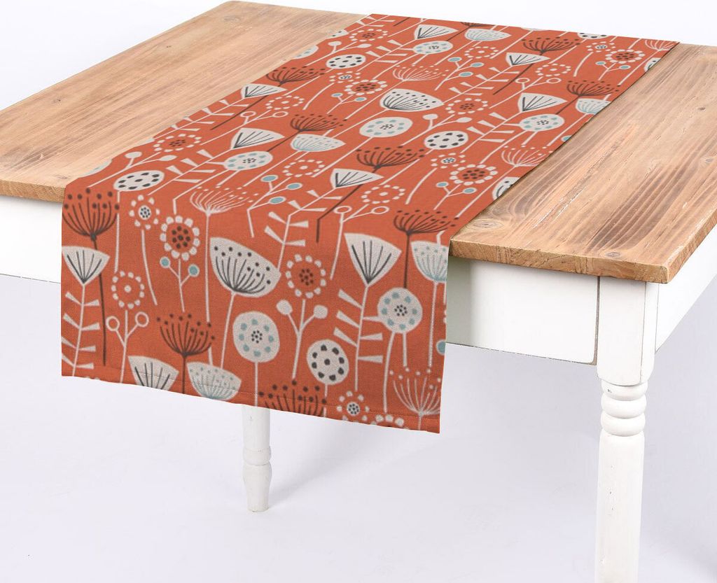 SCHÖNER LEBEN. Tischläufer Fryett`s Blumen abstrakt orange