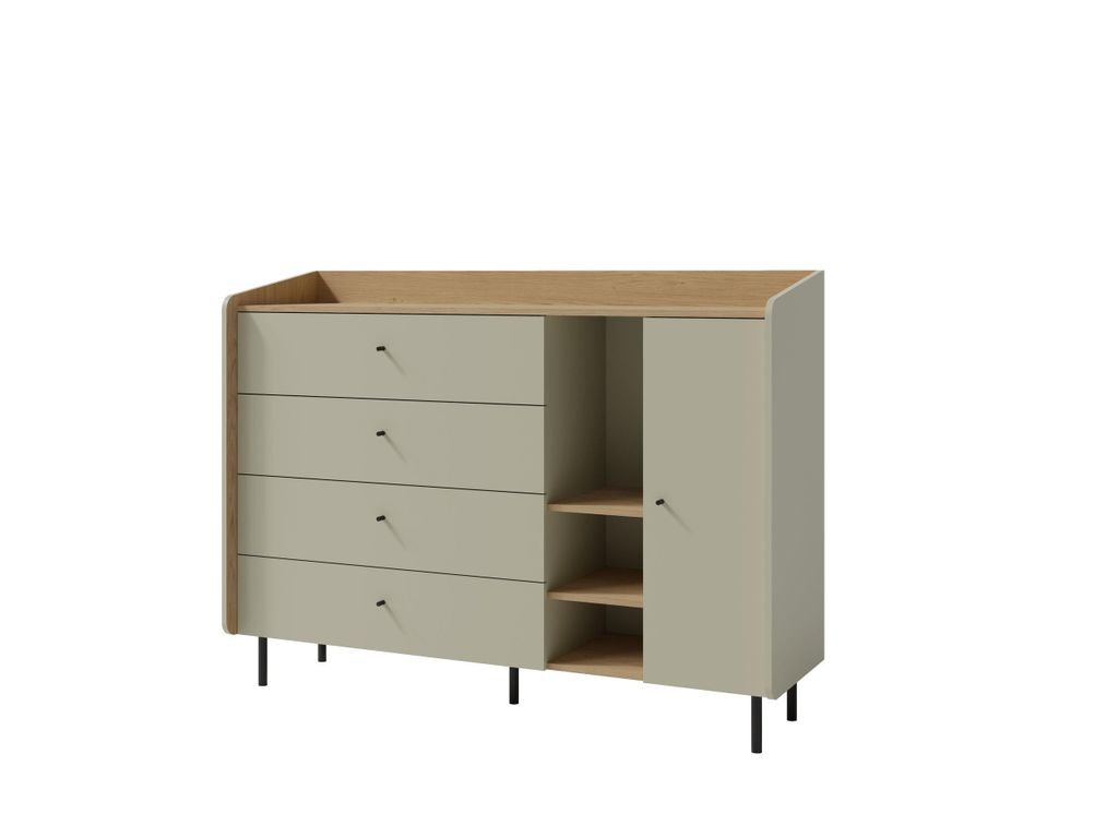 Kommode - Sideboard - Schubladenkommode - ALESSIO System 7 – 155 cm - Grau - Vielseitige Stauraumlösung für Kinder und Jugendzimmer
