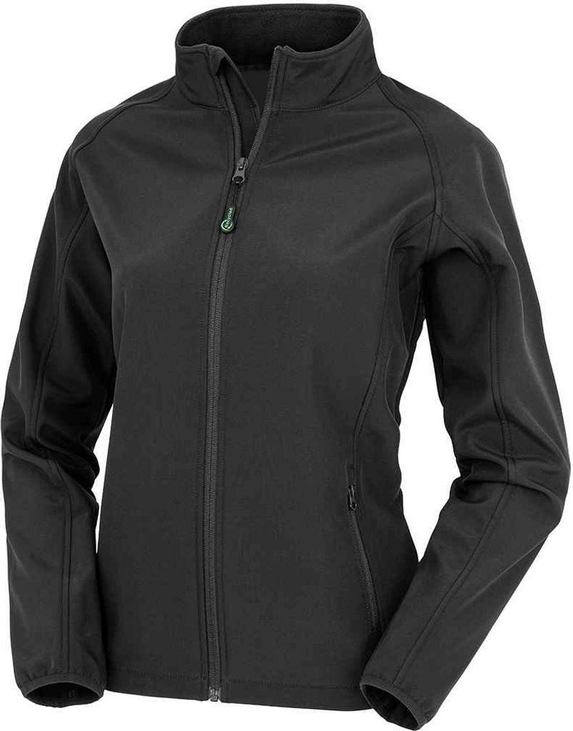 Result Genuine Recycled - Softshelljacke Zum Bedrucken für Damen PC4293 (S) (Schwarz)