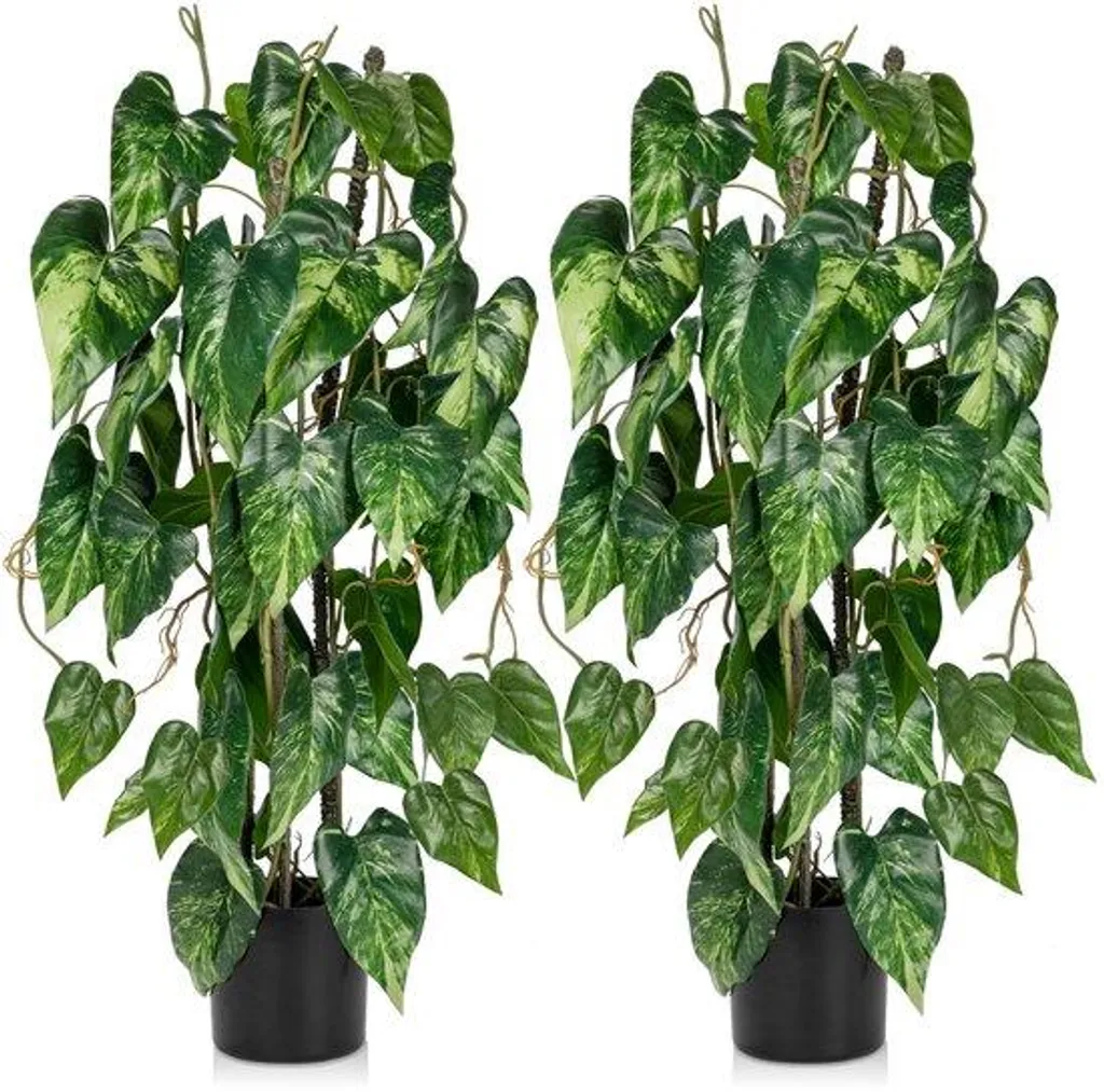 Lot de 2 Philodendron Artificiels 76 cm - Décoration Style Jungle Urbaine