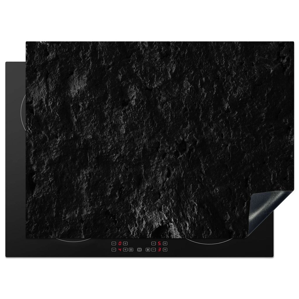 KitchenYeah Herdabdeckplatte Schwarz - Weiß - Höhle - Stein - Natur , 71x52cm, Küche Deko, Glaskeramikkochfeld Herdabdeckung, Abdeckplatte fù...