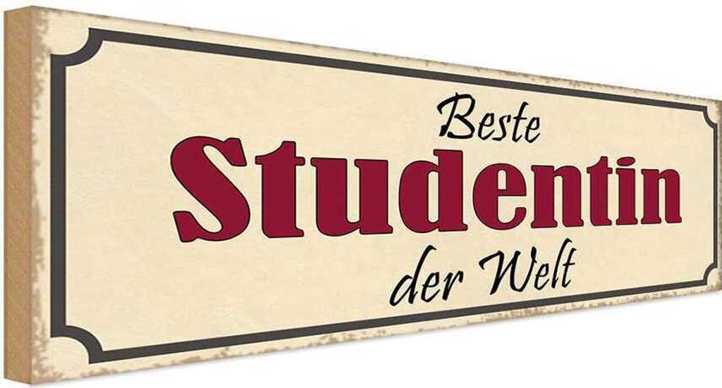 vianmo Holzschild 10x27 cm beste Studentin der Welt Dekoration