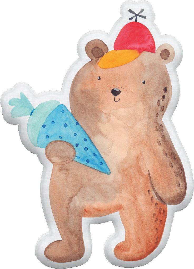 Mr. & Mrs. Panda Kuschelkissen Bär Schultüte 35 cm - Weiß - Geschenk, Teddy, Schulanfang, Einschulung, Kuscheltier, Stofftier, Motiv, Plüschtie...