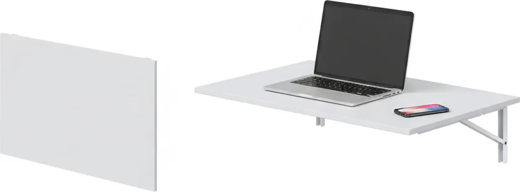 Dmora Tavolo Pieghevole Grandate 78x50x21h cm Bianco, un Posto Salvaspazio